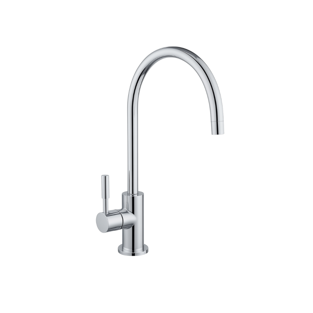 1-Wege-Hahn Chrome rechts ausgerichtet