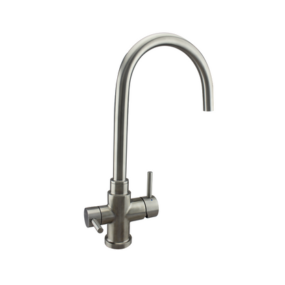 3-Wege-Hahn Heras Edelstahl rechts geneigt