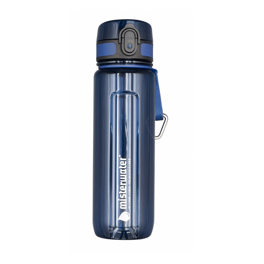 Sporttrinkflasche 500 ml mit Klickverschluss in dunkelblau
